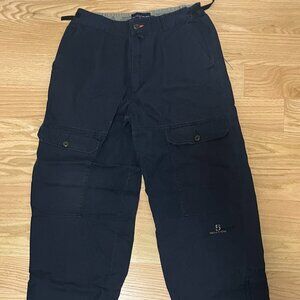 Triple Five Soul NYC Cargo Pants Mens 34 Dark Blue Zipper Pockets Y2K Skate